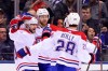 Montreal Canadiens left wing Tomas Tatar (90) celebrates his goal against the Toronto Maple Leafs with teammates during first period NHL hockey action in Toronto on Saturday, Feb.23, 2019. THE CANADIAN PRESS/Frank Gunn