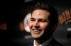 San Francisco Giants general manager Scott Harris smiles during a news conference after his introduction at Oracle Park Monday, Nov. 11, 2019, in San Francisco. The Giants hired Harris from the Chicago Cubs to become general manager, filling a void of more than a year after the club had gone without a GM during president of baseball operations Farhan Zaidi's first season in the position. (AP Photo/Eric Risberg)