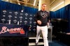 Atlanta Braves first baseman Freddie Freeman leaves a news conference before a baseball team workout Wednesday, Oct. 2, 2019, at SunTrust Park in Atlanta. The Braves will host the St. Louis Cardinals in the first game of a National League Division Series on Thursday. (AP Photo/John Amis)