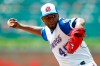 Atlanta Braves starting pitcher Julio Teheran delivers in the first inning of a baseball game against the Cincinnati Reds, Sunday, Aug.4, 2019, in Atlanta. (AP Photo/Todd Kirkland)