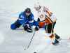 JOHN WOODS / THE CANADIAN PRESS
Winnipeg Jets' Mathieu Perreault (85) attempts to steal the puck from Calgary Flames' Johnny Gaudreau (13) during third period NHL action in Winnipeg on Saturday.