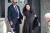 Meng Wanzhou, chief financial officer of Huawei Technologies Co., leaves her house for a hearing at the Supreme Court in Vancouver in May. (Jimmy Jeong / Bloomberg)