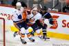 John Woods / Winnipeg Free Press
New York Islanders defenceman Andrew MacDonald (47) gets jammed between defenceman Travis Hamonic and Winnipeg Jets defenceman Johnny Oduya (29) during first-period action at the MTS Centre Tuesday.