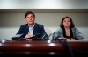 Lawyers Lawrence Greenspon and Tina Hill speak during a press conference on the civil litigation by Mark Grant against various Manitoba crown attorneys and police, in Ottawa, on Thursday, Oct. 17, 2019. Grant was wrongfully convicted in the 1984 death of Candace Derksen and spent over 10 years in incarceration. THE CANADIAN PRESS/Justin Tang