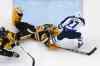 Gene J. Puskar / The Associated Press
Pittsburgh Penguins goalie Marc-Andre Fleury (29) makes a diving save on a break away by Winnipeg Jets left wing Nikolaj Ehlers (27) during the second period of an NHL hockey game in Pittsburgh, Saturday.