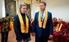 Conservative Leader Andrew Scheer and his wife Jill attend the opening of a Buddhist Temple in Bethany, Ont. on Saturday, October 5, 2019. THE CANADIAN PRESS/Jonathan Hayward