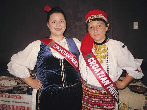 Photo by Jared Story
Croatian Pavilion adult ambassador Danica Brnjas (left) and youth ambassador Ivana Zorica attended the Folklorama launch event at RBC Convention Centre Winnipeg on July 23.