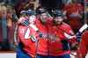 NICK WASS / THE ASSOCIATED PRESS
Washington Capitals center Nicklas Backstrom (19), of Sweden, celebrates his goal with defensemen John Carlson (74) and Michal Kempny (6), of the Czech Republic, during the first period of an NHL hockey game against the Winnipeg Jets, Sunday, March 10, 2019, in Washington.