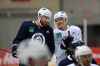 RUTH BONNEVILLE / WINNIPEG FREE PRESS 
Winnipeg Jets players Blake Wheeler, left and Jack Roslovic MTS at Iceplex Tuesday.