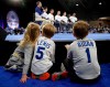 Youngsters watch while Kansas City Royals answer questions at the baseball teaam's Royals Fanfest event Friday, Jan. 25, 2019, at Bartle Hall convention center in Kansas City, Mo. (AP Photo/Charlie Riedel)