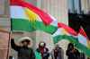 JESSICA BOTELHO-URBANSKI / WINNIPEG FREE PRESS
Kurdish refugees and supporters rallied on the front steps of the Manitoba legislature amid a snowstorm Thursday after Turkey’s incursion into northern Syria and subsequent attacks on Kurdish fighters.