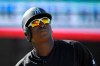 New York Yankees' Didi Gregorius looks up after being hit by a pitch during the first inning of a baseball game against the Los Angeles Dodgers Sunday, Aug. 25, 2019, in Los Angeles. (AP Photo/Mark J. Terrill)