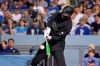 New York Yankees' Didi Gregorius hits a grand slam during the fifth inning of the team's baseball game against the Los Angeles Dodgers on Friday, Aug. 23, 2019, in Los Angeles. (AP Photo/Mark J. Terrill)
