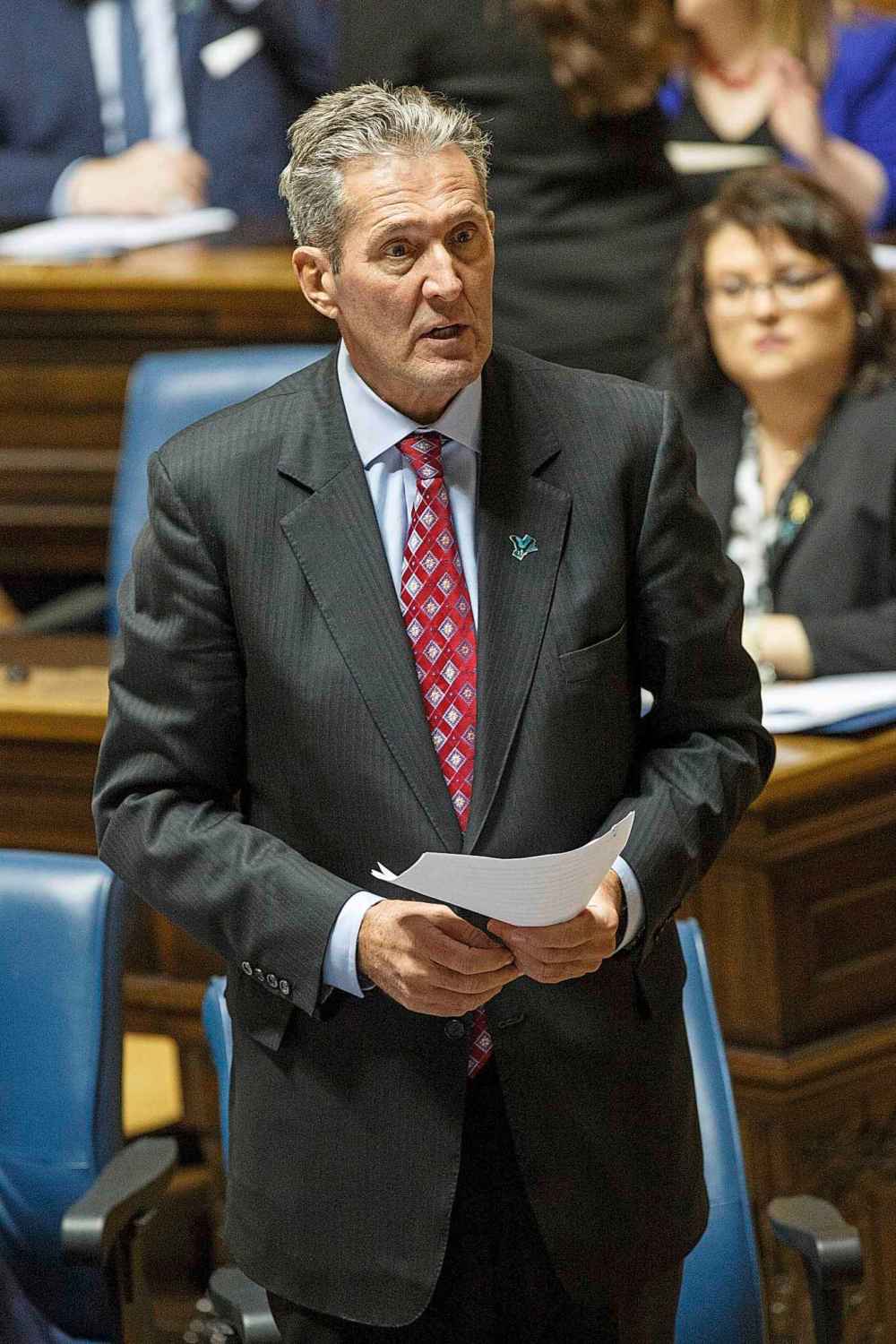 MIKE DEAL / WINNIPEG FREE PRESS
Premier Brian Pallister during question period in the Manitoba Legislature Wednesday afternoon.