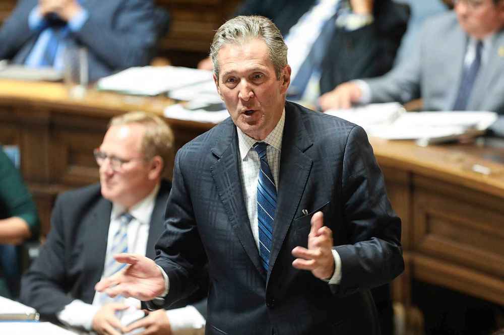 RUTH BONNEVILLE /  WINNIPEG FREE PRESS 
Premier Brian Pallister held his tongue on a pending election, but his opponent, NDP Leader Wab Kinew, said he's been told government will voluntarily stop advertising June 14, which would coincide with a 90-day blackout period for government advertising.