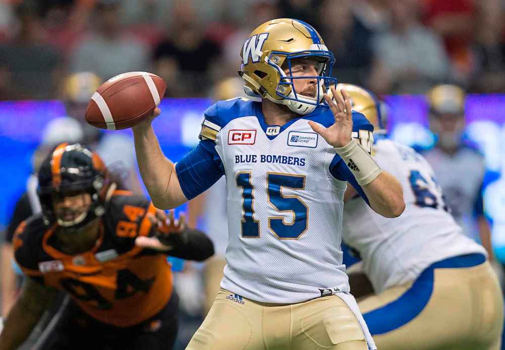 THE CANADIAN PRESS/Darryl Dyck
Bombers quarterback Matt Nichols was injured in a Week 10 game against the B.C. Lions.