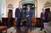 Adrian Wyld / The Canadian press
International Trade Diversification Minister James Carr, right, looks on as Prime Minister Justin Trudeau meets with Manitoba Premier Brian Pallister, left, on Parliament Hill, in Ottawa on Wednesday.