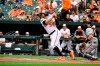 Baltimore Orioles' Renato Nunez (39) hits a double in the first inning of an interleague baseball game against the San Francisco Giants, Sunday, June 2, 2019, in Baltimore. (AP Photo/Tommy Gilligan)