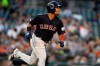 Cleveland Indians' Jose Ramirez runs after hitting a triple against the Detroit Tigers during the top of the fifth inning of a baseball game, Friday, June 14, 2019, in Detroit. (AP Photo/Jose Juarez)