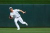 Minnesota Twins' Max Kepler catches a ball in center field hit by Detroit Tigers' Harold Castro during the eighth inning of a baseball game Sunday, Aug. 25, 2019, in Minneapolis. (AP Photo/Stacy Bengs)