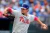 Philadelphia Phillies starting pitcher Cole Irvin throws during the first inning of a baseball game against the Kansas City Royals, Sunday, May 12, 2019, in Kansas City, Mo. (AP Photo/Charlie Riedel)