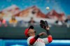 Philadelphia Phillies shortstop Jean Segura catches a fly ball for an out against Kansas City Royals' Whit Merrifield during the first inning of a baseball game Saturday, May 11, 2019, in Kansas City, Mo. (AP Photo/Charlie Riedel)
