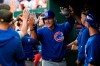 Chicago Cubs' Anthony Rizzo celebrates his home run in the dugout during the third inning of a baseball game against the Washington Nationals, Sunday, May 19, 2019, in Washington. (AP Photo/Nick Wass)