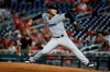 Miami Marlins starting pitcher Elieser Hernandez throws during the third inning of the team's baseball game against the Washington Nationals at Nationals Park, Friday, Aug. 30, 2019, in Washington. (AP Photo/Alex Brandon)