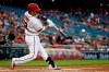 Washington Nationals' Kurt Suzuki hits a two-run home run during the first inning of the team's baseball game against the Baltimore Orioles at Nationals Park on Wednesday, Aug. 28, 2019, in Washington. (AP Photo/Alex Brandon)