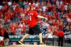 Washington Capitals hockey player Alex Ovechkin throws out a ceremonial first pitch before Game 4 of a baseball National League Division Series between the Los Angeles Dodgers and the Washington Nationals, Monday, Oct. 7, 2019, in Washington. (AP Photo/Patrick Semansky)