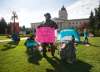 RUTH BONNEVILLE / WINNIPEG FREE PRESS
The Urban Warrior Alliance camps outside the legislature to protest the delays in the missing and murdered indigenous women inquiry Tuesday.