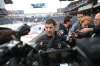 RUTH BONNEVILLE / WINNIPEG FREE PRESS
Former Winnipeg Jets player turned NHL vice-president Kris King talks up this weekend&rsquo;s Heritage Classic events Thursday at Investors Group Field.