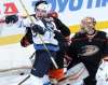 BILL ALKOFER / THE ORANGE COUNTY REGISTER VIA AP
Winnipeg Jets' Marko Dano celebrates his tying goal in the third period in an NHL hockey game against the Anaheim Ducks in Anaheim, Calif., Tuesday, April 5, 2016.