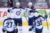 Darryl Dyck / The Canadian Press
Nikolaj Ehlers, Mark Scheifele, Patrik Laine and Toby Enstrom celebrate Laine&rsquo;s second-period goal against the Vancouver Canucks Thursday night.