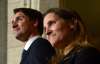 SEAN KILPATRICK / THE CANADIAN PRESS
Prime Minister Justin Trudeau alongside Chrystia Freeland in Ottawa Tuesday after she was sworn in as minister of foreign affairs.