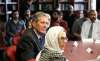 WAYNE GLOWACKI / WINNIPEG FREE PRESS
Premier Brian Pallister and Culture Minister Rochelle Squires at right in a meeting in the Winnipeg Grand Mosque Tuesday.