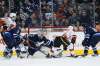 John Woods / The Canadian Press
Calgary Flames penalty-kill specialist Michael Frolik can also bulge the twine, scoring on Winnipeg Jets goalie Connor Hellebuyck during second-period NHL action at the MTS Centre Saturday night.