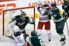 JOHN WOODS / WINNIPEG FREE PRESS
Dustin Byfuglien's goal in the second put the Jets up 4-0 before Minnesota came back and scored four in a row.