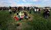 PHIL HOSSACK / WINNIPEG FREE PRESS
Family and friends gather to honour Christine Wood Tuesday as members of Winnipeg’s Bear Clan erect a cross where the woman’s body was found in the RM of Springfield last week.