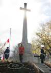 Jacques Boissinot / The Canadian Press files
Canadian Armed Forces members and a RCMP officer stand at the Sacrifice Cross during a Remembrance Day ceremony Friday, November 11, 2016 in Quebec City.