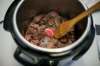 Kimberly P. Mitchell / Detroit Free Press files
Cubes of beef are sautéed in the Instant Pot for a beef barbacoa tacos recipe.