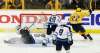 Mark Humphrey / The Associated Press
Kevin Fiala celebrates after scoring the winning goal against Connor Hellebuyck during the second overtime in Game 2 of the teams' second-round series. The Nashville Predators beat the Winnipeg Jets 5-4.