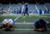 ANDREW RYAN / WINNIPEG FREE PRESS
Players do their thing during a Winnipeg Blue Bombers training camp session on Wednesday. Friday will mark the team&rsquo;s pre-season finale, with final cuts to come on the weekend.