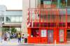 The bright-orange washroom facility has been moved around downtown Winnipeg for the past two months. The toilet is currently at the corner of Hargrave Street and Graham Avenue. (Mikaela MacKenzie / Winnipeg Free Press)