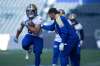 ANDREW RYAN / WINNIPEG FREE PRESS
Winnipeg Blue Bombers running back Kienan LaFrance (left) takes first-team reps as starter Andrew Harris (maintenance day) assists during Wednesday&rsquo;s practice.