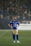 THE CANADIAN PRESS/John Woods
Winnipeg Blue Bombers quarterback Matt Nichols was not happy about the jeers he received during a 44-21 loss to the Ottawa Redblacks.