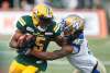 JASON FRANSON / THE CANADIAN PRESS
Winnipeg Blue Bombers Kevin Fogg tries to stop Edmonton Eskimos Vidal Hazelton. The Eskimos came out on top in Edmonton on Saturday.