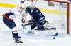 THE CANADIAN PRESS/John Woods
Washington Capitals' Jakub Vrana can't get a shot away as Winnipeg Jets goaltender Connor Hellebuyck shuts the door during first period NHL action in Winnipeg on Wednesday.