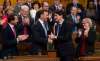 Adrian Wyld/ the canadian press
Prime Minister Justin Trudeau shakes hands with Finance Minister Bill Morneau following the fiscal economic update on Wednesday.