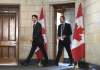 Justin Tang / The Canadian Press FILES
Prime Minister Justin Trudeau leaves his office with former principal secretary Gerald Butts to attend a cabinet meeting in 2018. Butts resigned last week.